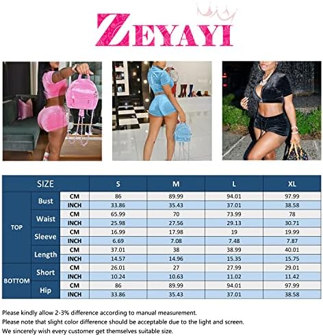 Zeyayi [2-Pack] אימונית קטיפה נשים שני חלקים עם שרוול ארוך צמרות יבול מכנסיים מתרחבים עם כיסים ונשים דו